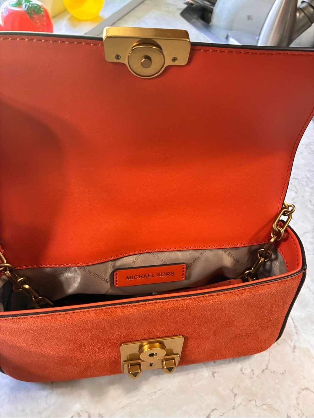 Michael Kors Tribeca Small Studded Suede Shoulder Bag - Picture 3 of 10
